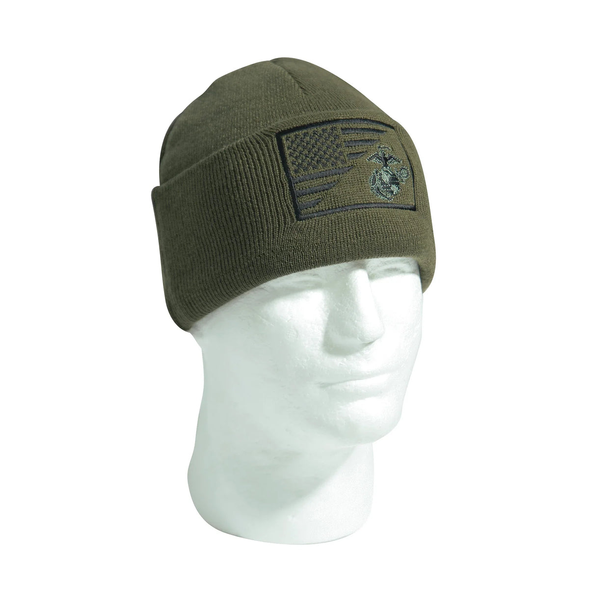 Usmc Eagle Globe and Anchor / us Flag Deluxe Fine Knit Watch Cap