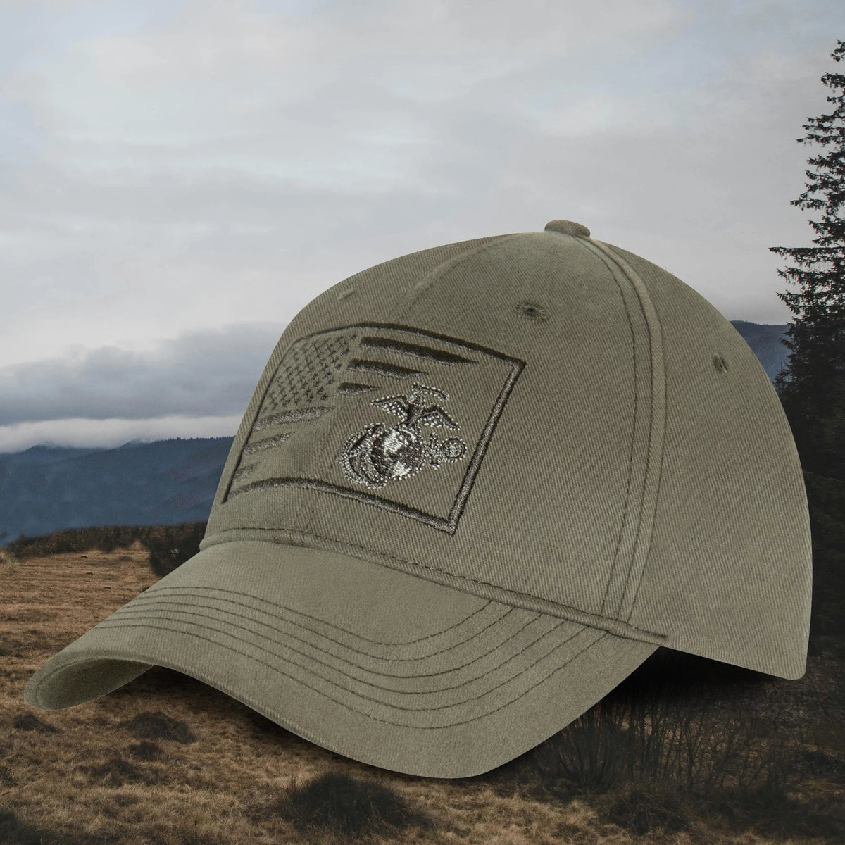 Usmc Eagle Globe and Anchor / us Flag Low Pro Cap