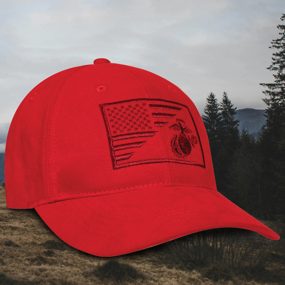 Usmc Eagle Globe and Anchor / us Flag Low Pro Cap