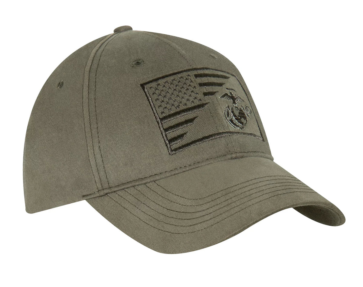 Usmc Eagle Globe and Anchor / us Flag Low Pro Cap