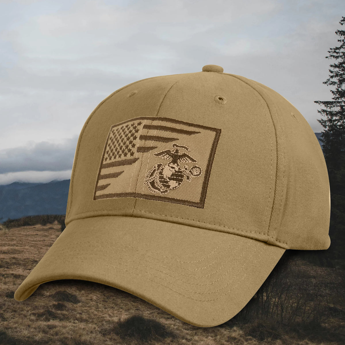 Usmc Eagle Globe and Anchor / us Flag Low Pro Cap