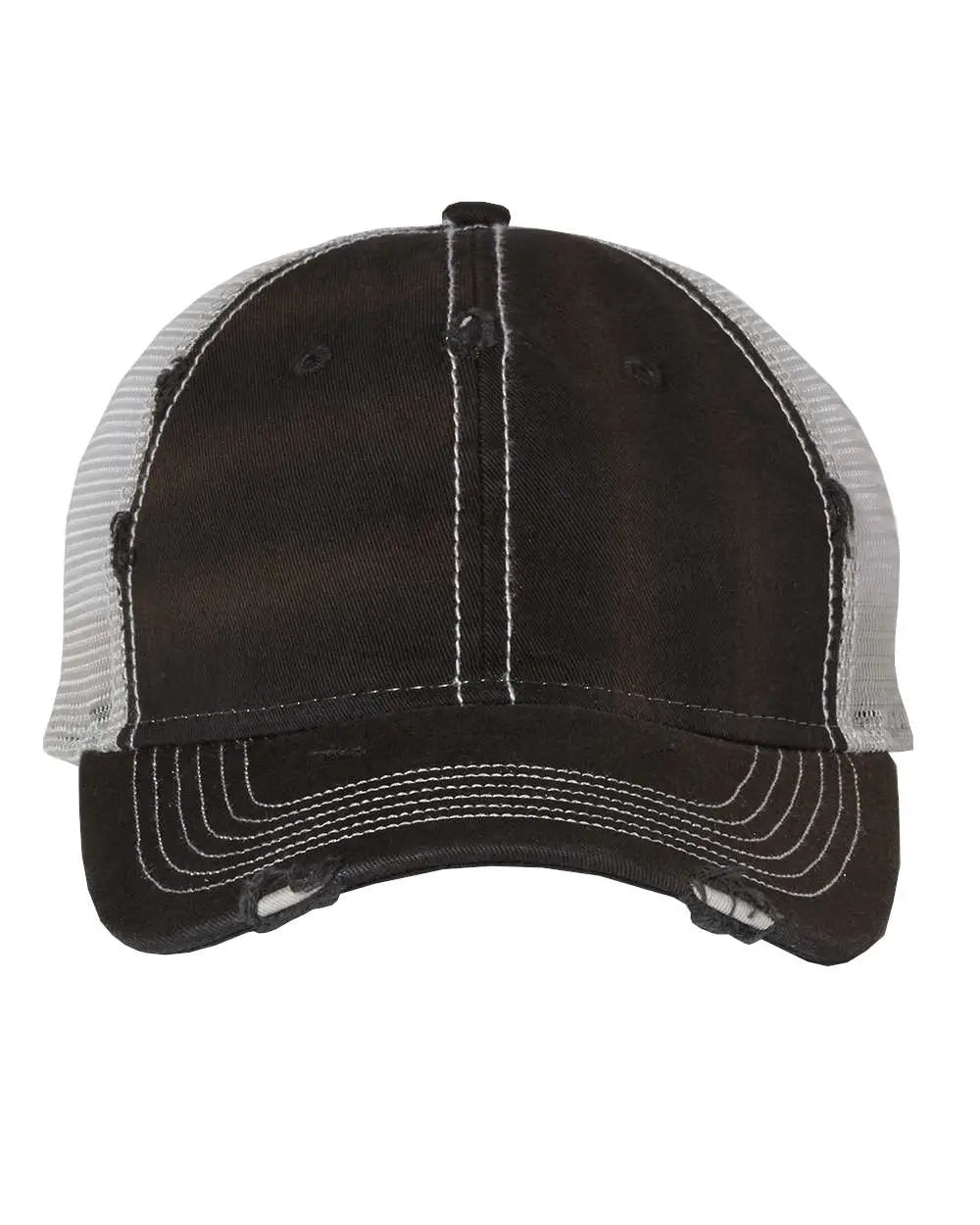 Valucap 3150s Bounty Dirty-washed Mesh-back Cap - 3150 - Black Silver - one Size Fits Most