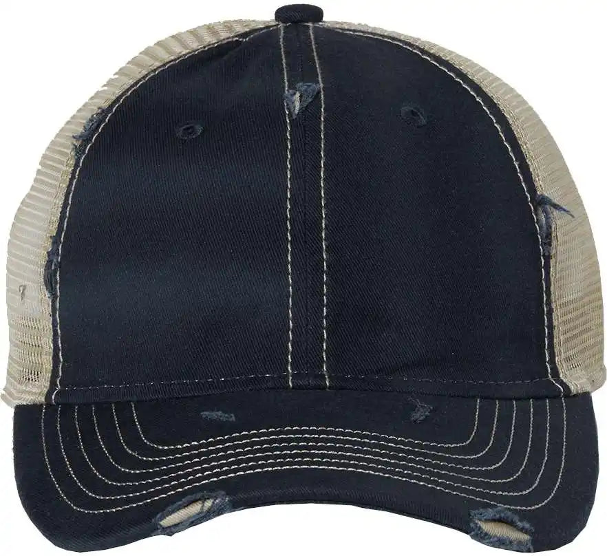Valucap 3150s Bounty Dirty-washed Mesh-back Cap - 3150 - Navy Khaki - Navy/ / Adjustable