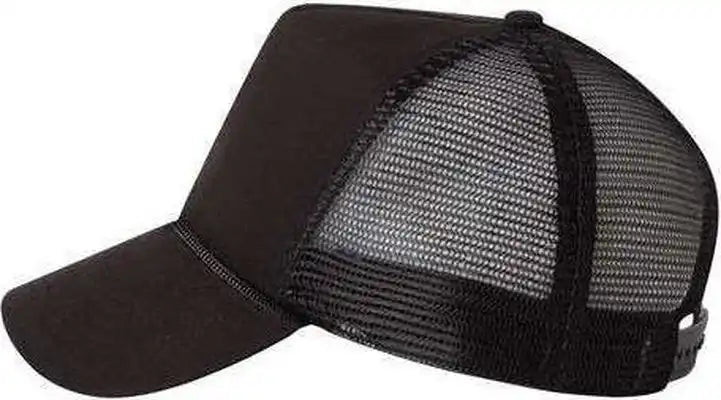 Valucap 8804h Five-panel Mesh-back Trucker Cap - Black - 6 5/8’’ - 7 3/8’’