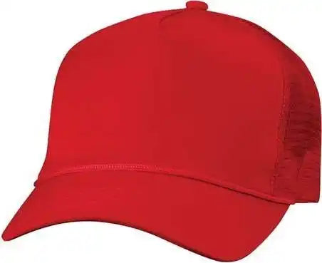 Valucap 8804h Five-panel Mesh-back Trucker Cap - Red - 6 5/8’’ - 7 3/8’’