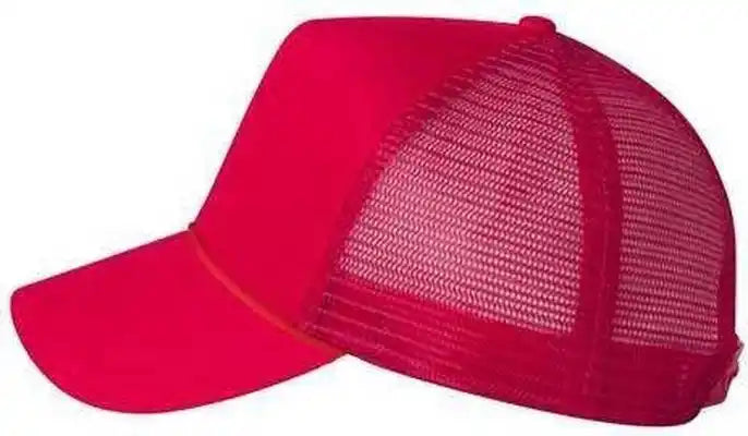 Valucap 8804h Five-panel Mesh-back Trucker Cap - Red - 6 5/8’’ - 7 3/8’’
