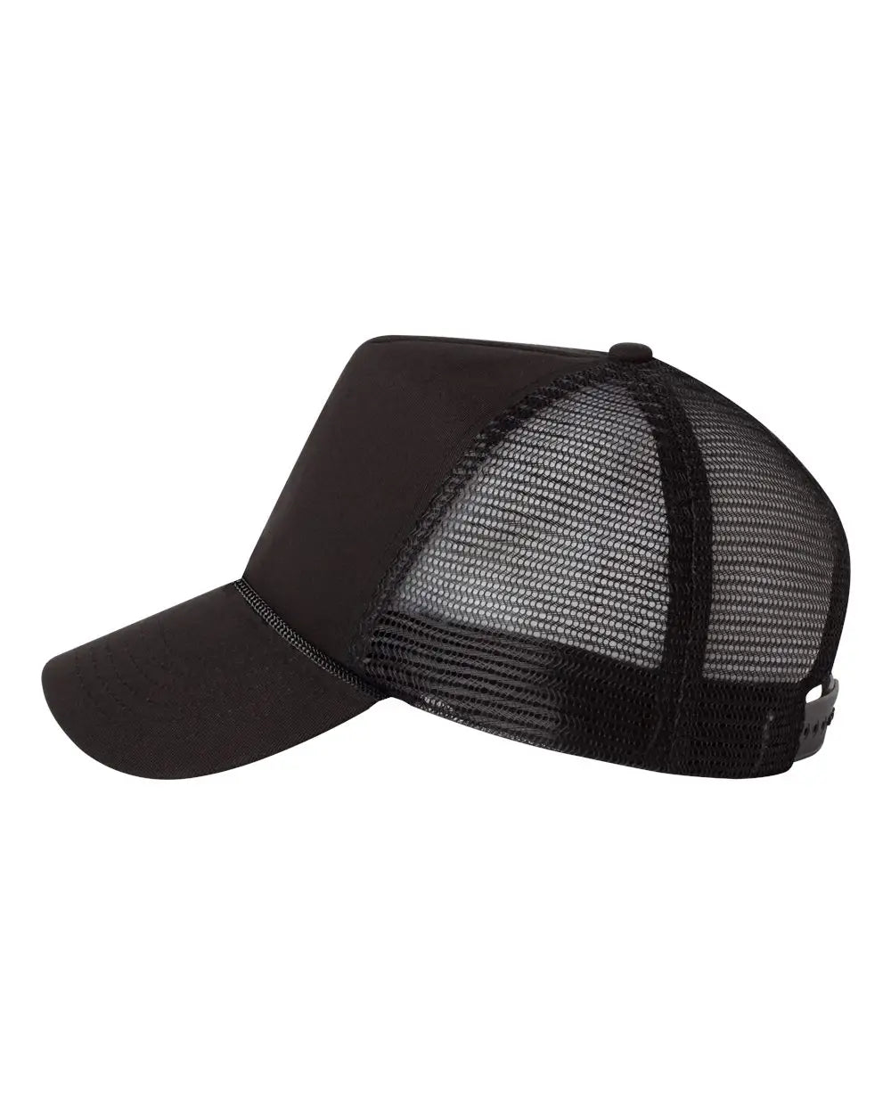 Valucap 8804h Five-panel Trucker Cap - Black - one Size Fits Most