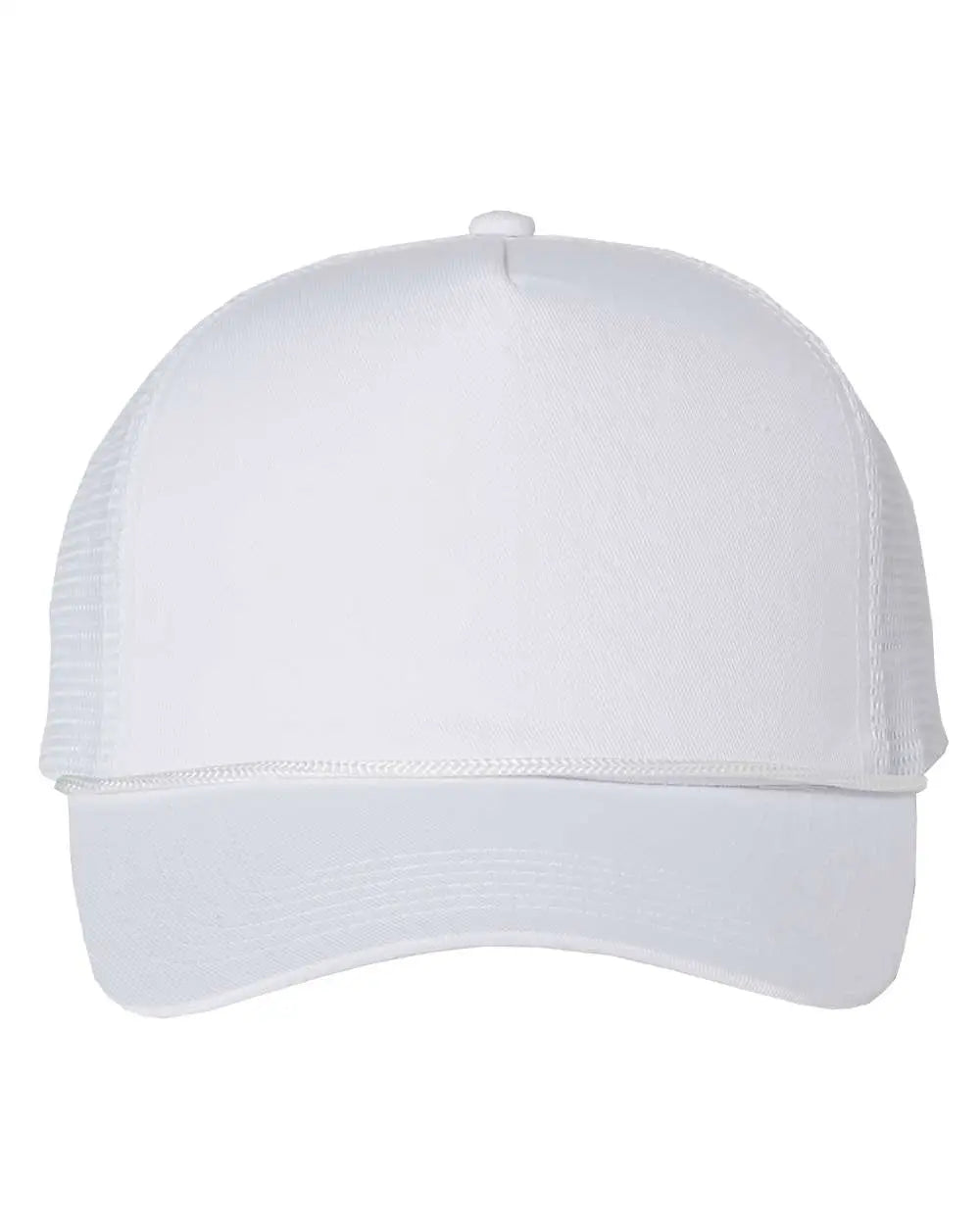 Valucap 8804h Five-panel Trucker Cap - White - one Size Fits Most