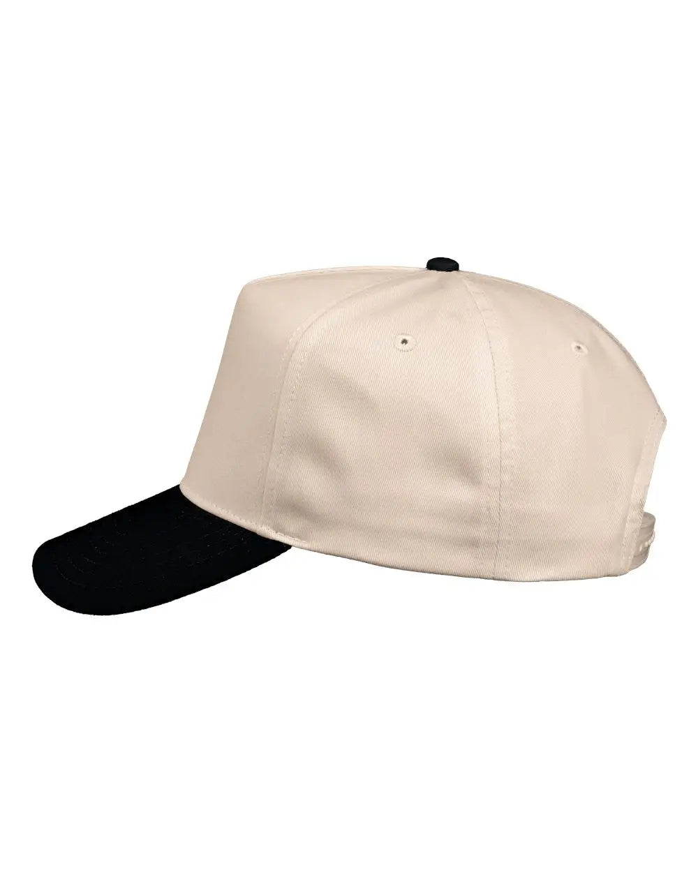 Valucap 8869 Five-panel Twill Cap - Natural Black - one Size Fits Most