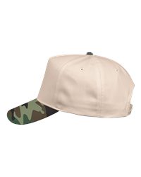 Valucap 8869 Five-panel Twill Cap - Natural Camo Green