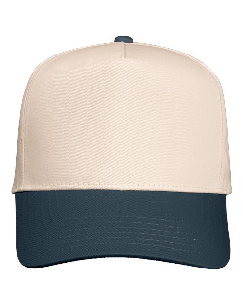 Valucap 8869 Five-panel Twill Cap - Natural Charcoal
