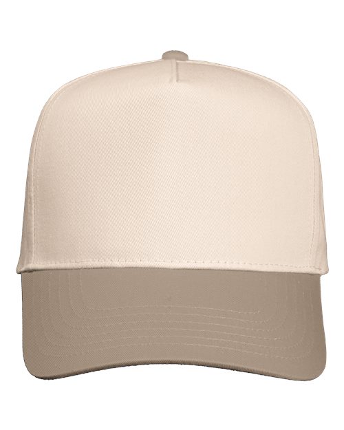 Valucap 8869 Five-panel Twill Cap - Natural Khaki