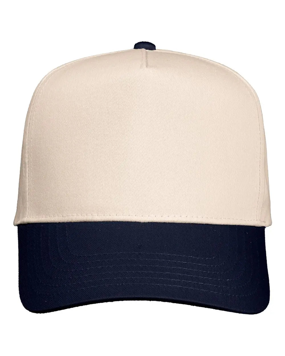 Valucap 8869 Five-panel Twill Cap - Natural Navy - one Size Fits Most