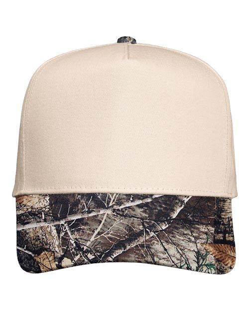 Valucap 8869 Five-panel Twill Cap - Natural Realtree All Purpose