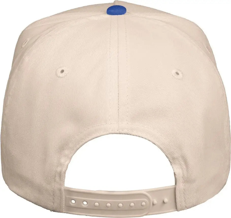 Valucap 8869 Five-panel Twill Cap - Natural Royal