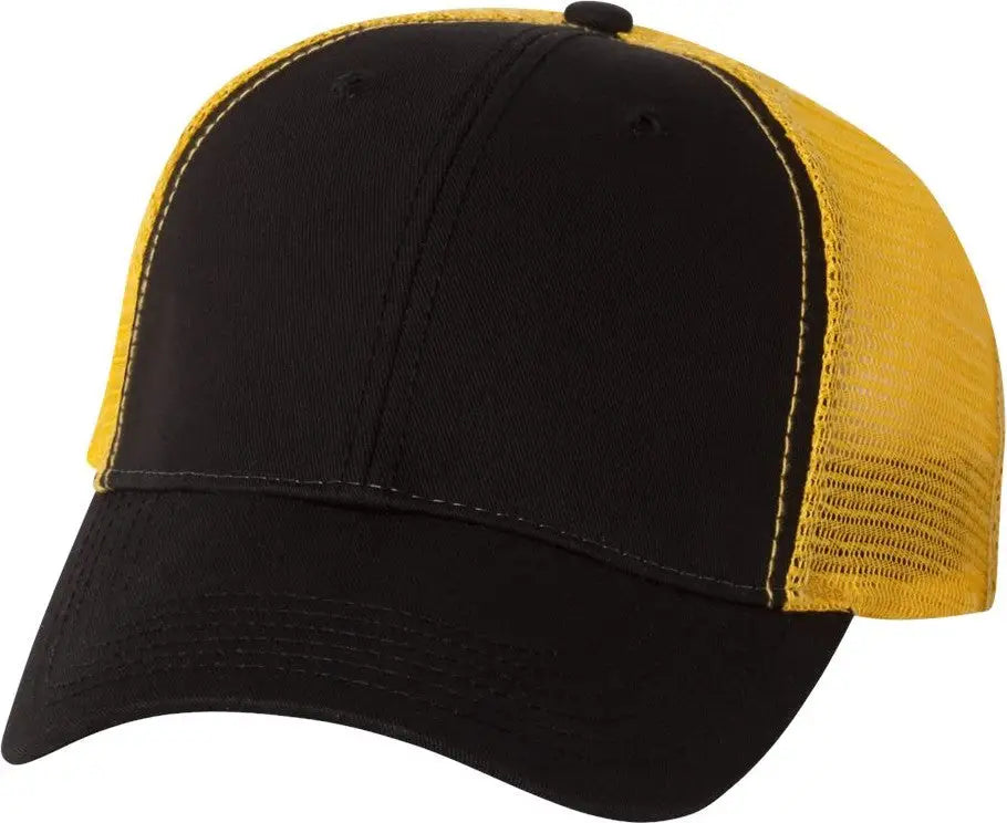 Valucap Ah80 Bio-washed Trucker Cap - Black Gold