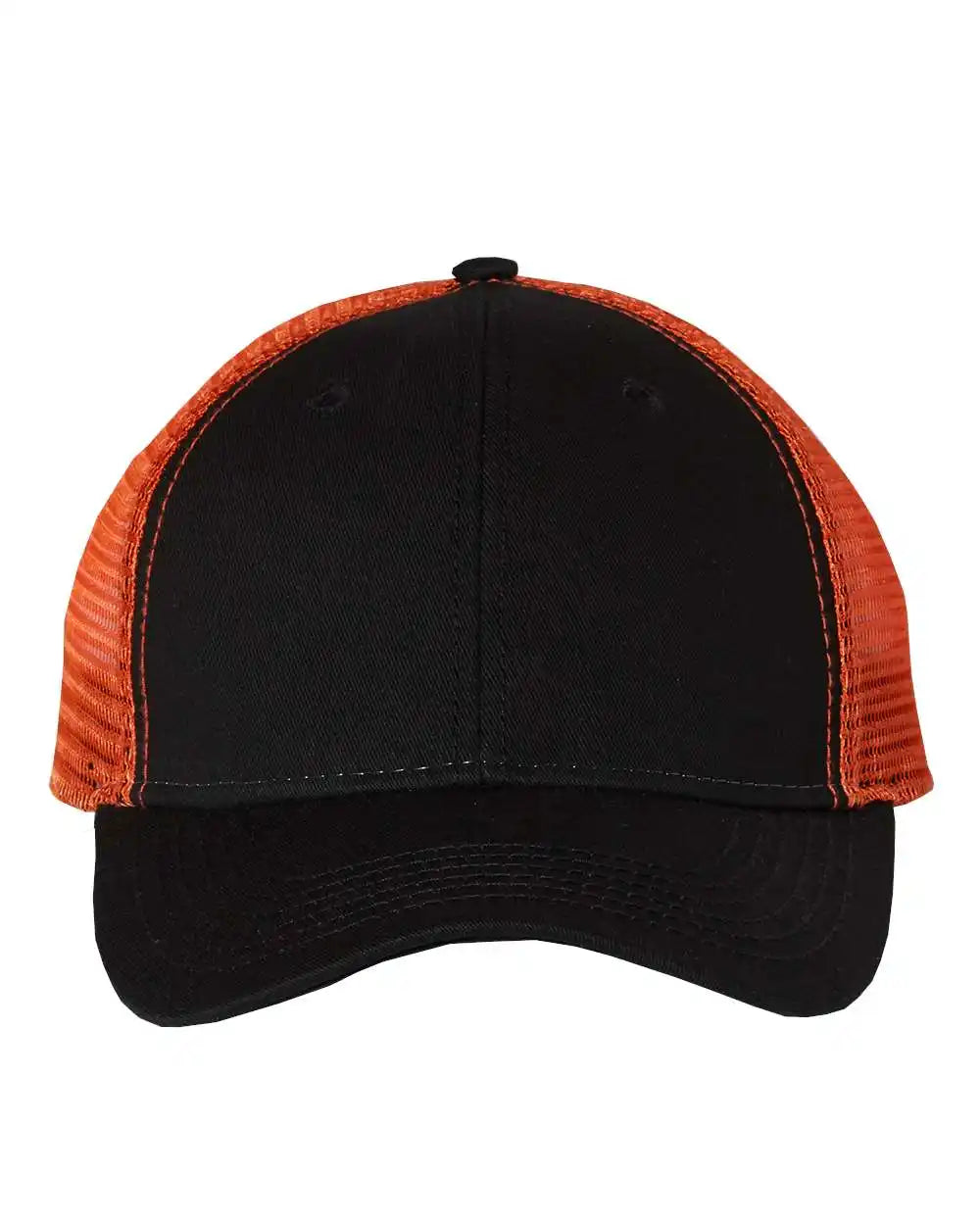 Valucap Ah80 Bio-washed Trucker Cap - Black Orange - Black/ / Adjustable