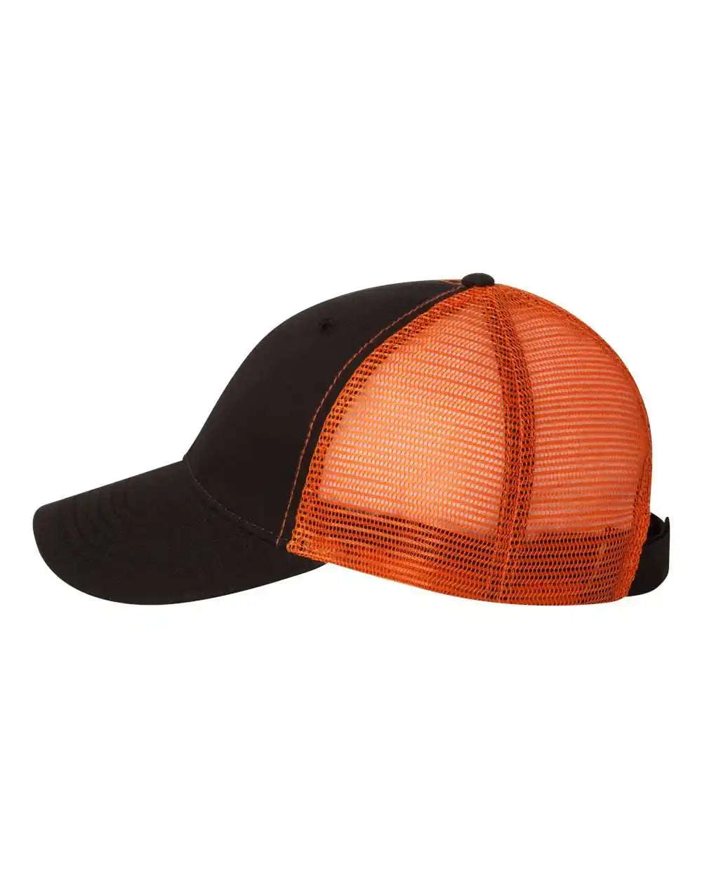 Valucap Ah80 Bio-washed Trucker Cap - Black Orange - Black/ / Adjustable