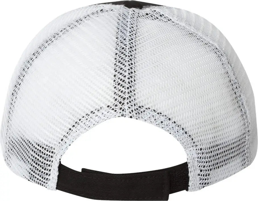 Valucap Ah80 Bio-washed Trucker Cap - Black White - one Size Fits Most