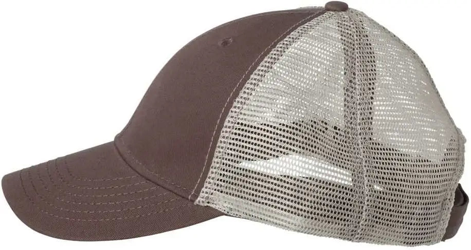 Valucap Ah80 Bio-washed Trucker Cap - Brown Khaki