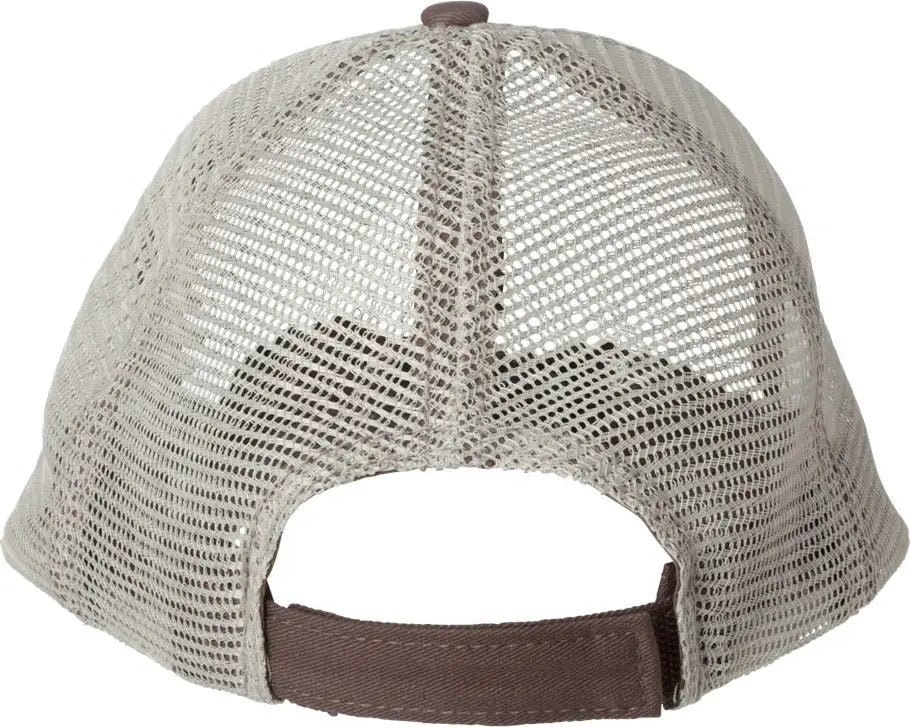 Valucap Ah80 Bio-washed Trucker Cap - Brown Khaki