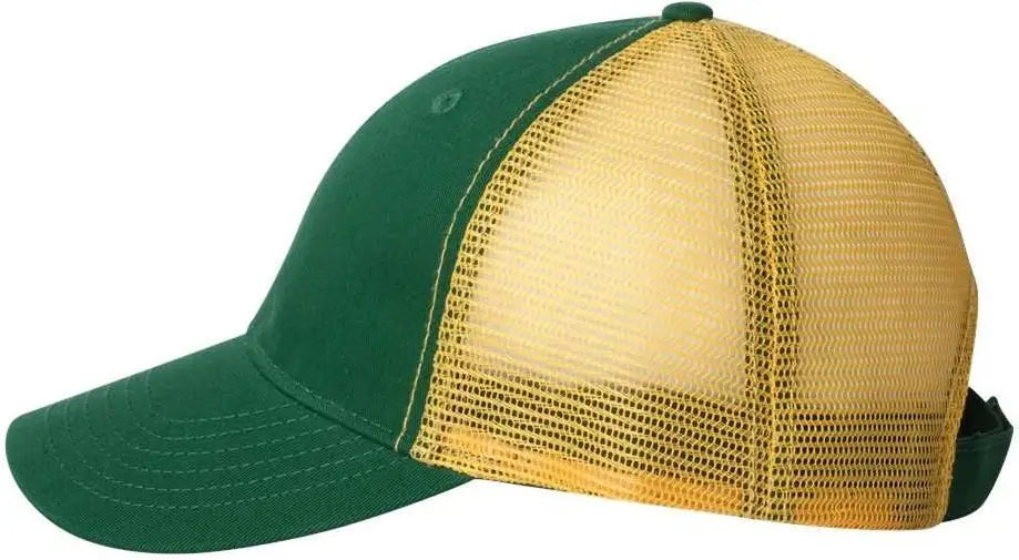 Valucap Ah80 Bio-washed Trucker Cap - Dark Green Gold - Forest / one Size Fits Most