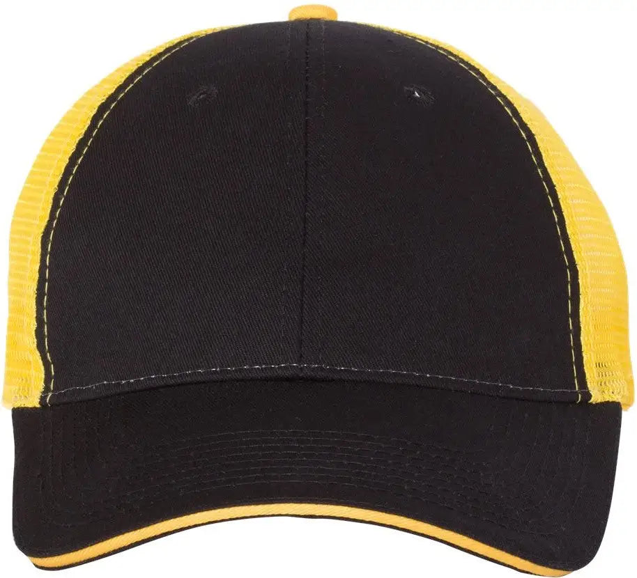 Valucap S102 Sandwich Trucker Cap - Black Gold