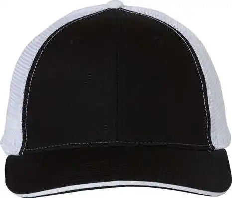Valucap S102 Sandwich Trucker Cap - Black White - 6 5/8’’ - 7 3/8’’