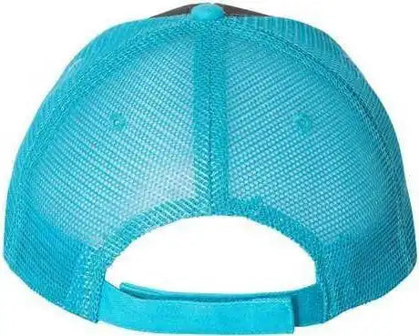 Valucap S102 Sandwich Trucker Cap Charcoal Neon Blue Dark Gray / 6 5/8’’ 7 3/8’’