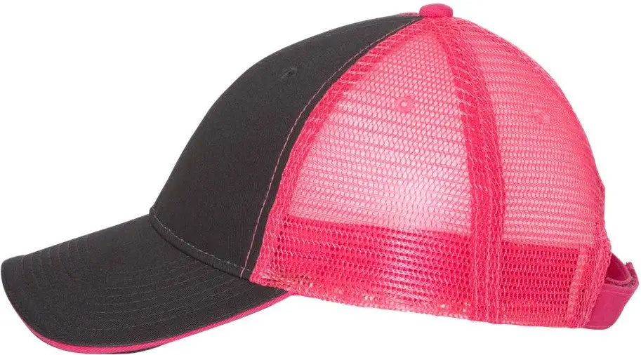 Valucap S102 Sandwich Trucker Cap - Charcoal Neon Pink - one Size Fits Most