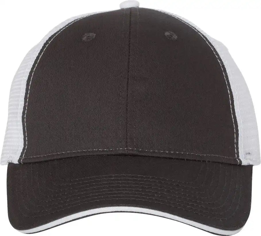 Valucap S102 Sandwich Trucker Cap - Charcoal White - Charcoal/ / Adjustable