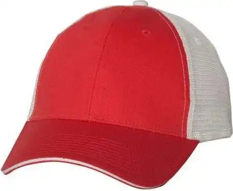 Valucap S102 Sandwich Trucker Cap - Red White - 6 5/8’’ - 7 3/8’’