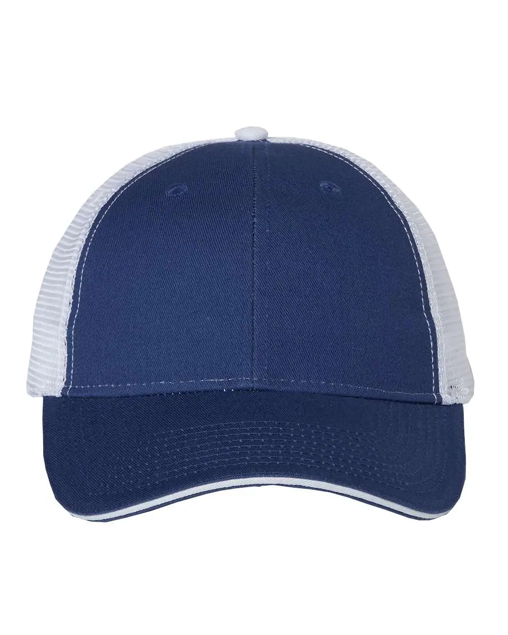 Valucap S102 Sandwich Trucker Cap - Royal White - one Size Fits Most