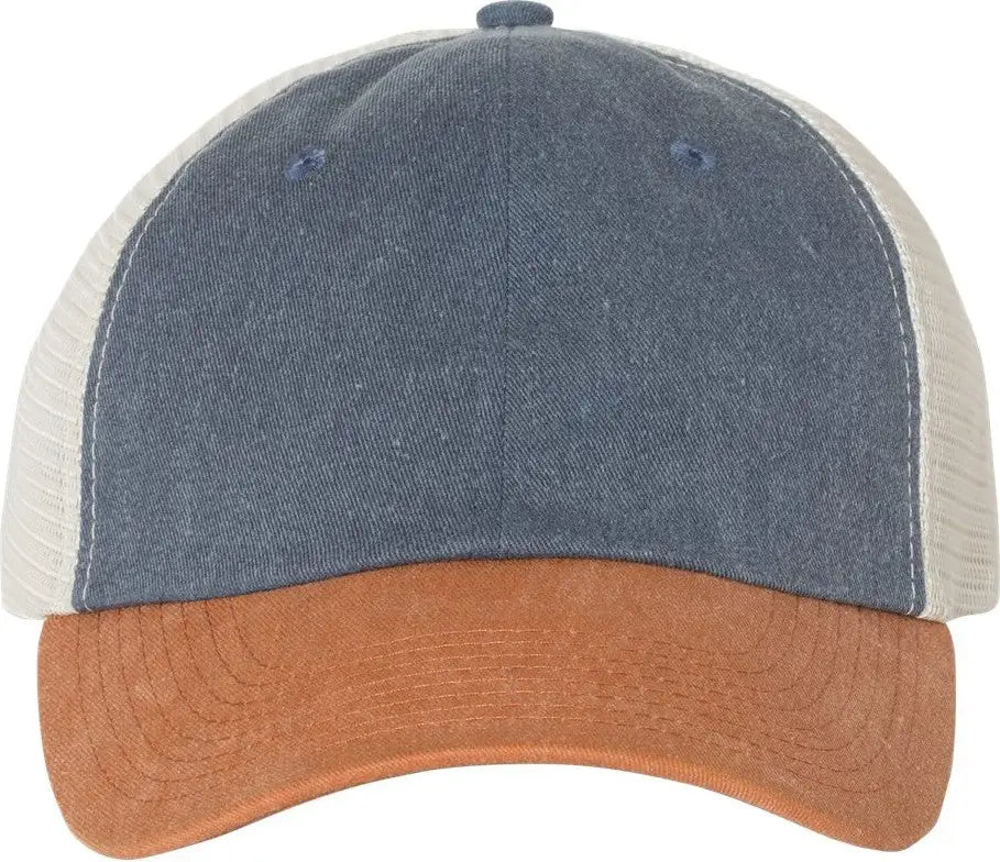 Valucap Sp510 Pigment-dyed Trucker Cap - Navy Texas Stone