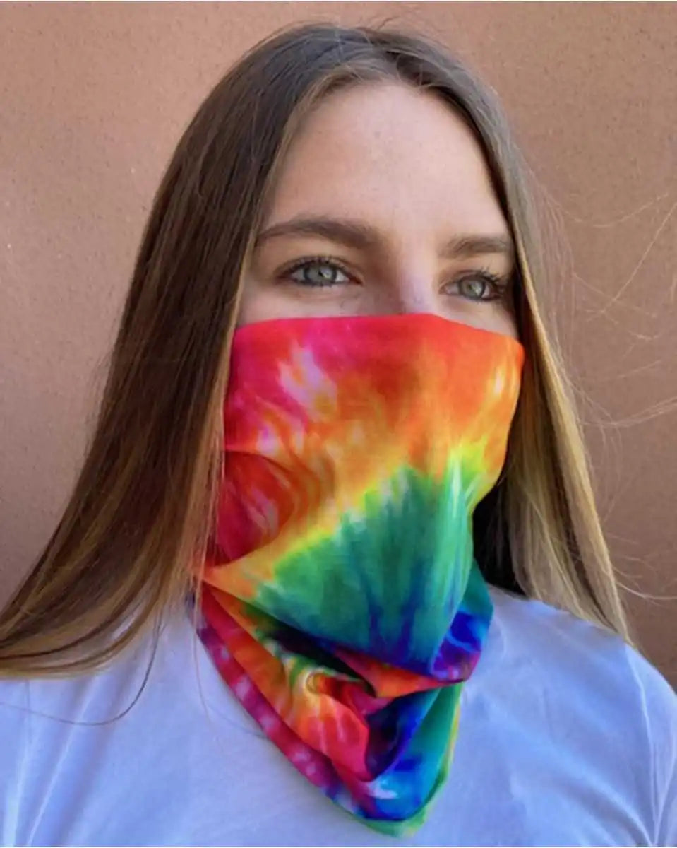 Valucap Vc20 Neck Gaiter - Rainbow Tie-dye - Multi-colored / Osfm