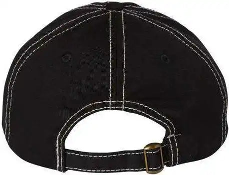 Valucap Vc300a Adult Bio Washed Classic Dads Cap Black Stone Stitch Gray / 6 5/8’’ 7 3/8’’