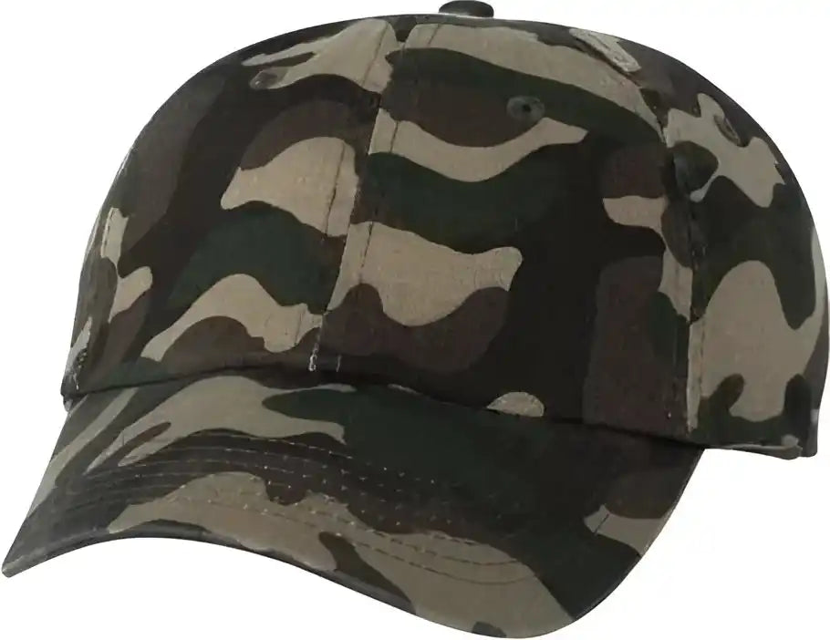 Valucap Vc300a Adult Bio-washed Classic Dads Cap - Green Camo - 6 5/8’’ - 7 3/8’’