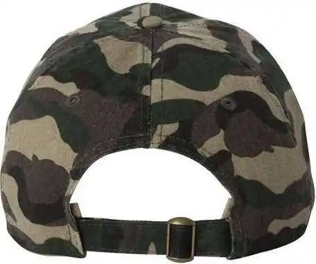 Valucap Vc300a Adult Bio Washed Classic Dads Cap Green Camo / 6 5/8’’ 7 3/8’’