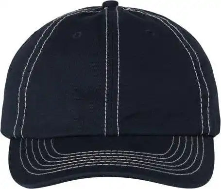 Valucap Vc300a Adult Bio-washed Classic Dads Cap - Navy Stone Stitch - Gray / 6 5/8’’ - 7 3/8’’
