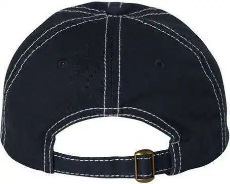 Valucap Vc300a Adult Bio-washed Classic Dads Cap - Navy Stone Stitch - Gray / 6 5/8’’ - 7 3/8’’