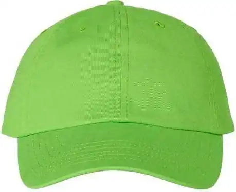 Valucap Vc300a Adult Bio-washed Classic Dads Cap - Neon Green - 6 5/8’’ - 7 3/8’’