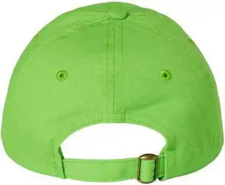 Valucap Vc300a Adult Bio-washed Classic Dads Cap - Neon Green - 6 5/8’’ - 7 3/8’’