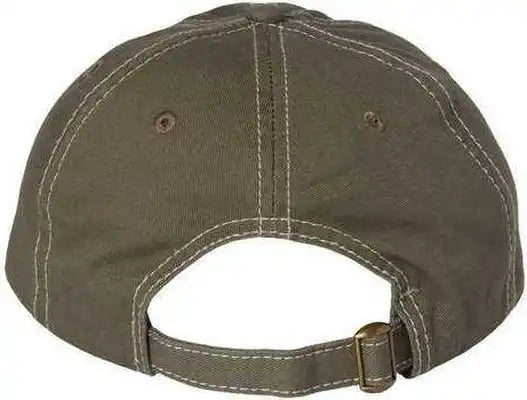 Valucap Vc300a Adult Bio-washed Classic Dads Cap - Olive Stone Stitch - Gray / 6 5/8’’ - 7 3/8’’