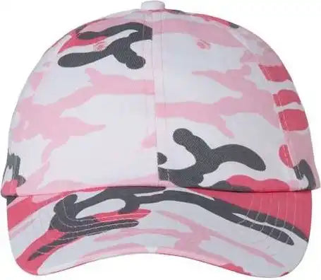 Valucap Vc300a Adult Bio Washed Classic Dads Cap Pink Camo / 6 5/8’’ 7 3/8’’