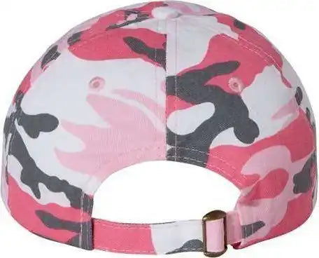 Valucap Vc300a Adult Bio Washed Classic Dads Cap Pink Camo / 6 5/8’’ 7 3/8’’