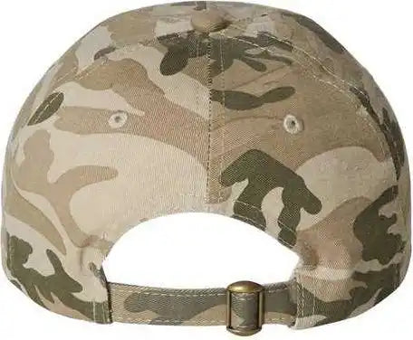 Valucap Vc300a Adult Bio-washed Classic Dads Cap - Tan Camo - 6 5/8’’ - 7 3/8’’
