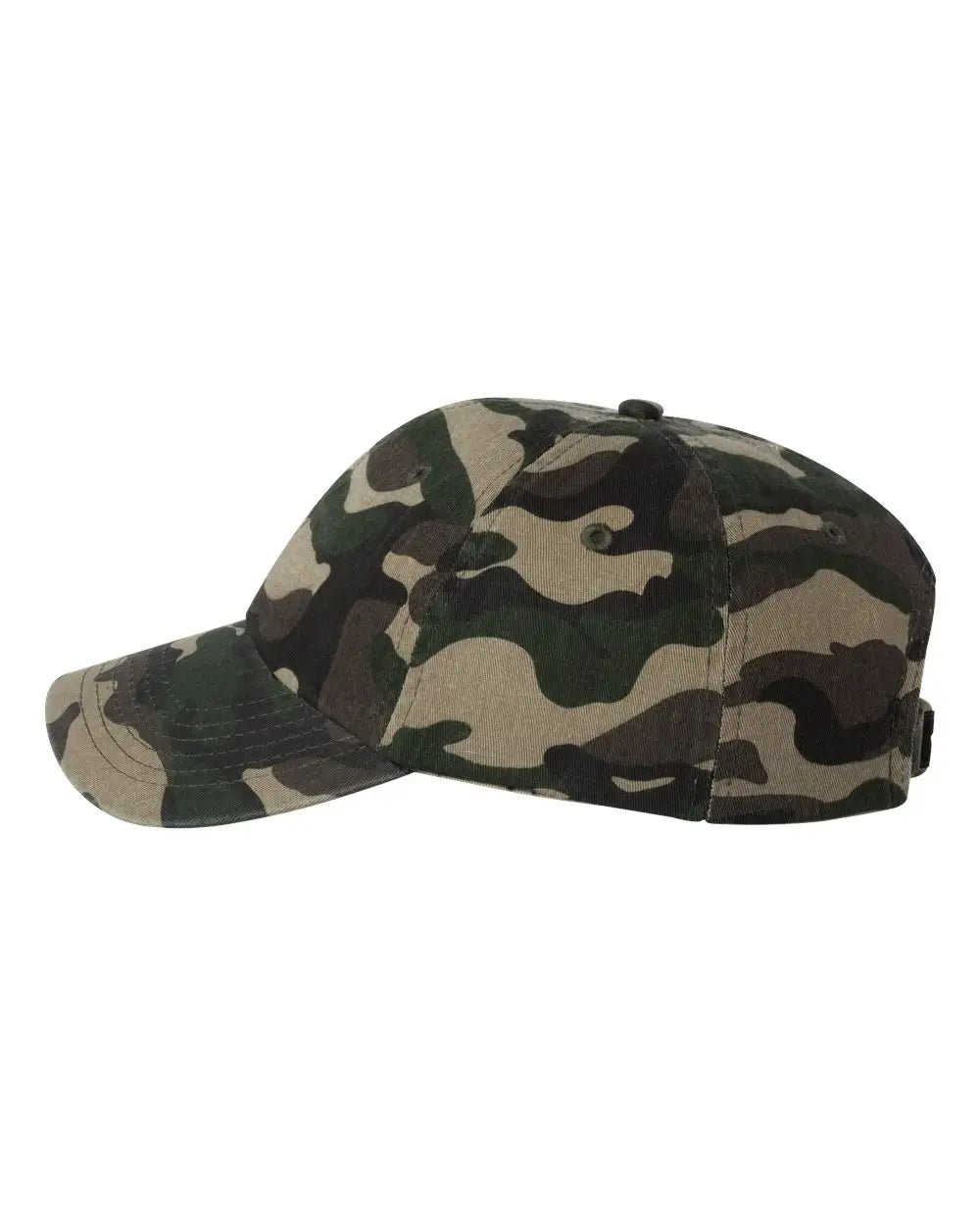 Valucap Vc300a Bio-washed Classic Dad Cap - Green Camo - one Size Fits Most