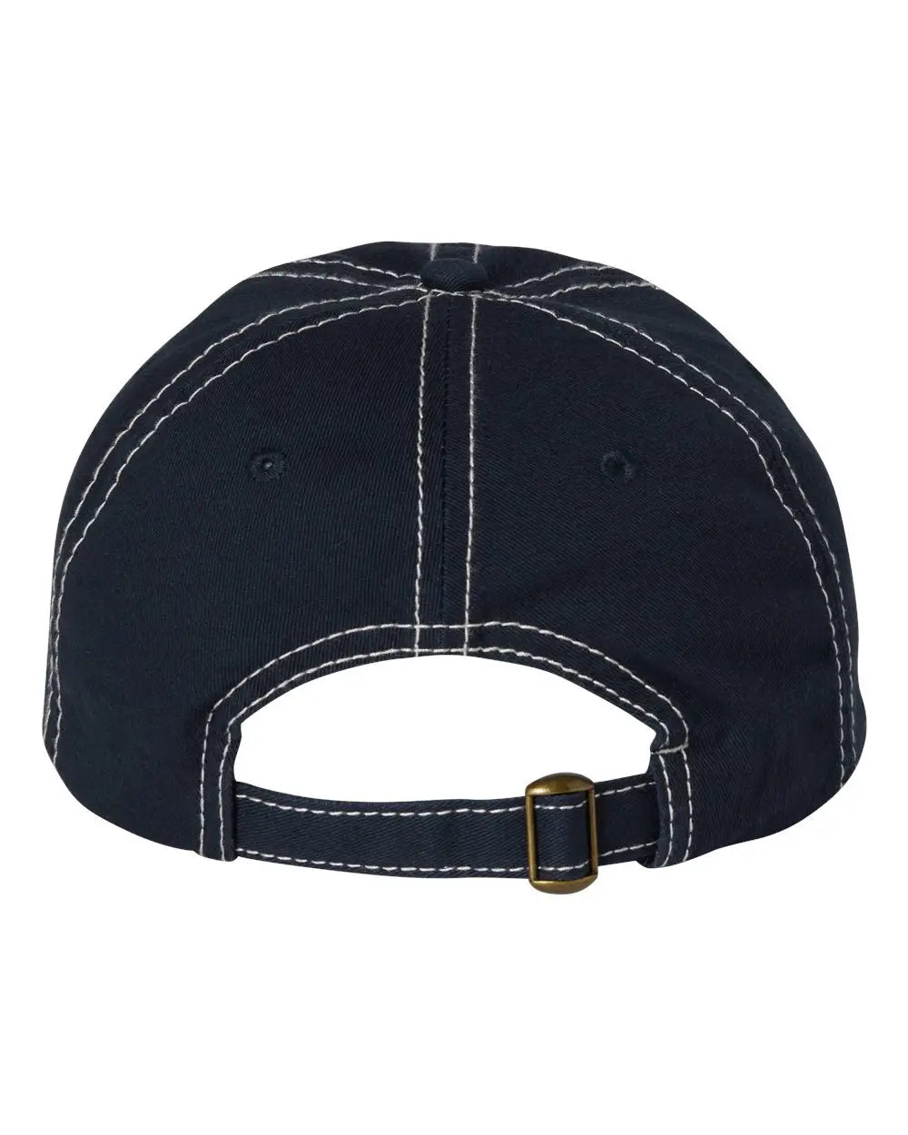 Valucap Vc300a Bio-washed Classic Dad Cap - Navy Stone Stitch - one Size Fits Most