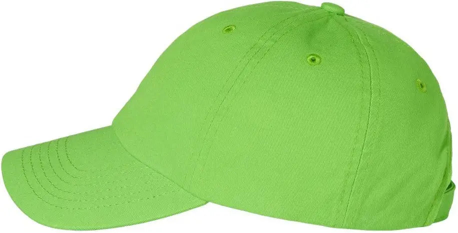 Valucap Vc300a Bio-washed Classic Dad Cap - Neon Green - one Size Fits Most