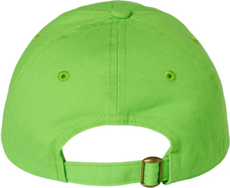 Valucap Vc300a Bio-washed Classic Dad Cap - Neon Green - one Size Fits Most